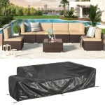 AECOJOY 7 Piece Outdoor Patio Furniture Set with Waterproof Cover, Brown & Beige