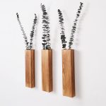 Mokof 3 Pack Wall Planters for Indoor Plants, Wood Wall Decor for Bathroom, Bedroom Living Room, Modern Farmhouse Wooden Pocket Wall Vases for Dried