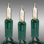 34 ft. - Green Wire - Christmas Mini Light String - (100) Clear Bulbs - 4 in. Bulb Spacing