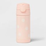 Pillowfort Polka Dots Portable Drinkware Water Bottle - Pink - 12 oz