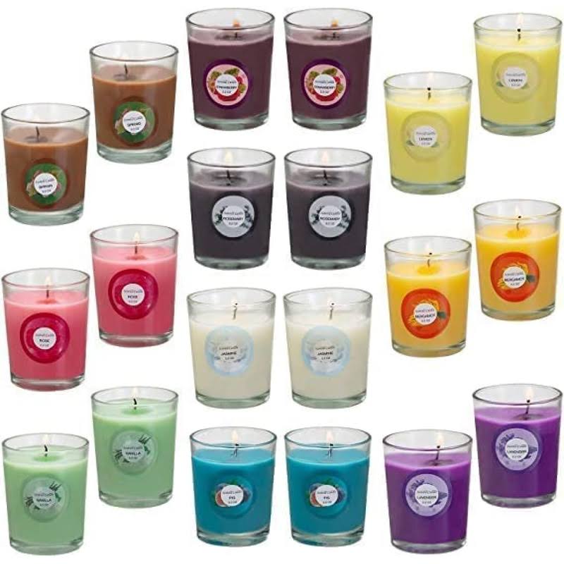 54deac00ac30b074de63374e972832211b8f15cd17c8d1e5f52f2d07a54ee832.jpg pliadvbu 20 Pack Strong Scented Candles Gift Set with 10 Fragrances for Home and Women, Aromatherapy Soy Wax Glass Jar Candle - Image 1