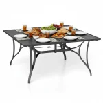 Tangkula 60" x 60" Metal Patio Dining Table for 8(60" x 60")
