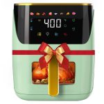 Newest Air Fryer Large 8.5 qt, Green, 8 in 1 Touch Screen, Visible Window, 1750W