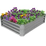 Sunnydaze Decor Raised Garden Bed, Galvanized Steel
