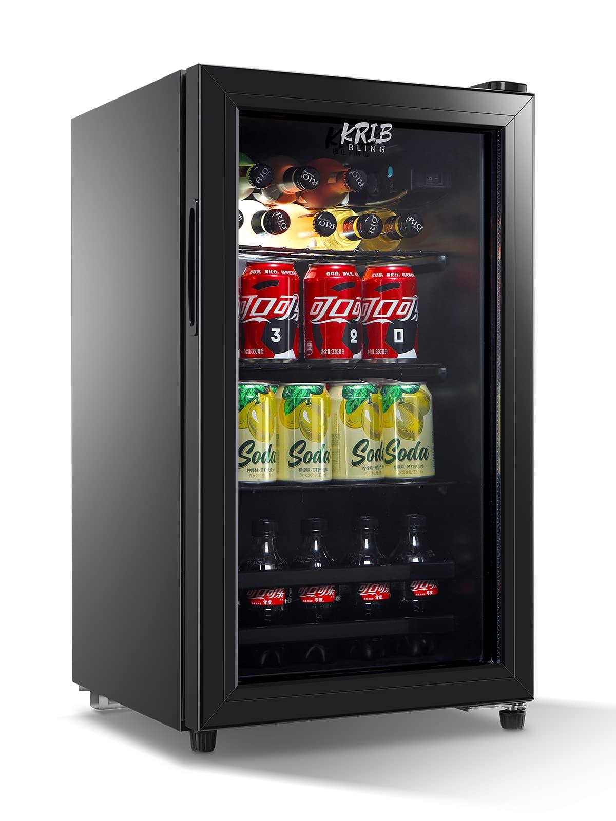 55373e531543a69385a2419b5f35a2f8d0d06e9c06f0ab4ff24f107f668d7b89.jpg Krib Bling Beverage Refrigerator 120 Can Freestanding Beverage Cooler - Image 1