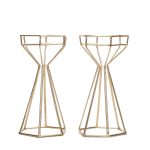 Hosley Set of 2 Gold Iron Wire Candle Holders Ideal Gift for Weddings Party Favor Reki Meditation W5