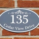 Customized Solutions Customized Home Address Sign, Aluminum 12 x 7 Oval House Number Plaque, Personalized Color Choices Available (Gray)