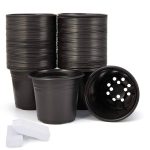 JERIA 100-Pack 0.5 Gallon Plant Nursery Pots, Plastic Pots for Flower Seedling, Flower Plant Container Seed Starting Pot, Come with 100 Pcs Plant