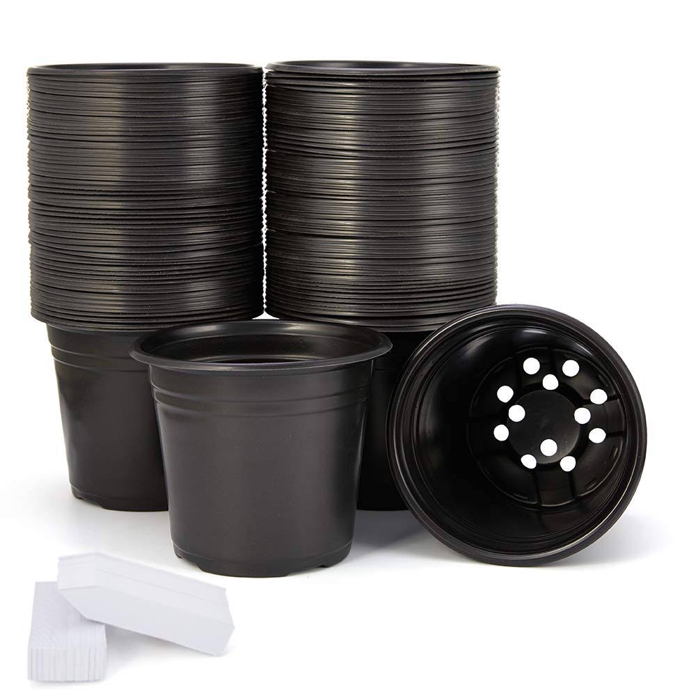 555f9126813f0042ceaa83a4f0a7d356b002a8b4abb9e28e7e744e89409fef29.jpg JERIA 100-Pack 0.5 Gallon Plant Nursery Pots, Plastic Pots for Flower Seedling, Flower Plant Container Seed Starting Pot, Come with 100 Pcs Plant - Image 1