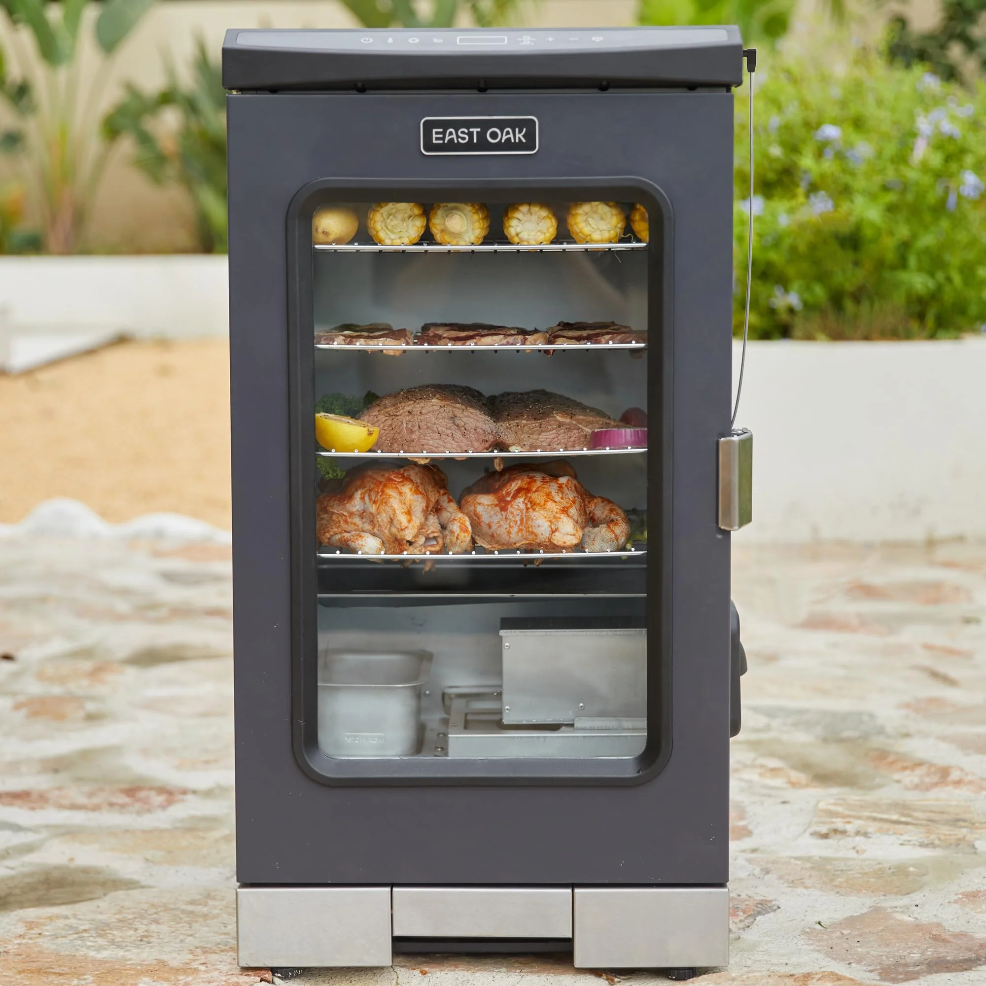 55814c829dd50d6138a5d5c83aeeac5fa36b2971f7522bb8aa442572d7e9d525.webp EAST OAK 30 Digital Electric Smoker with Glass Door - Image 1