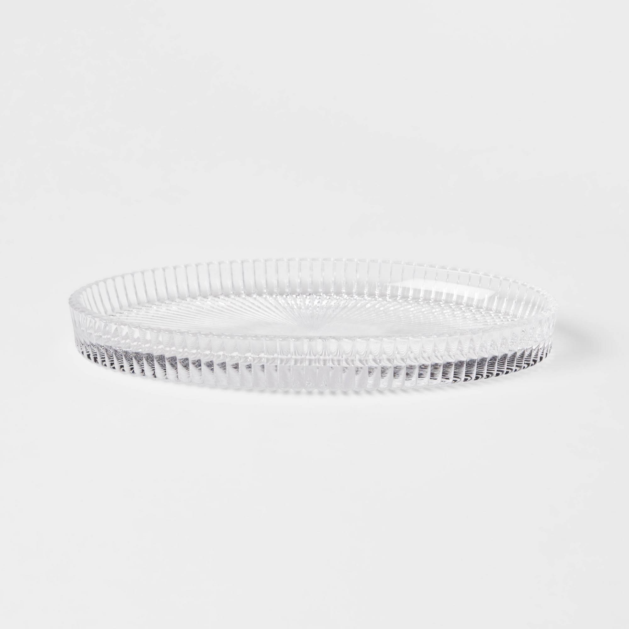 5586c2ca4a06971c0096e540eb1da6573b1a30cb9b3731aa6d28e66fd4bc80d0.jpg Threshold Ribbed Glass Clear Vanity Tray | Target - Image 1