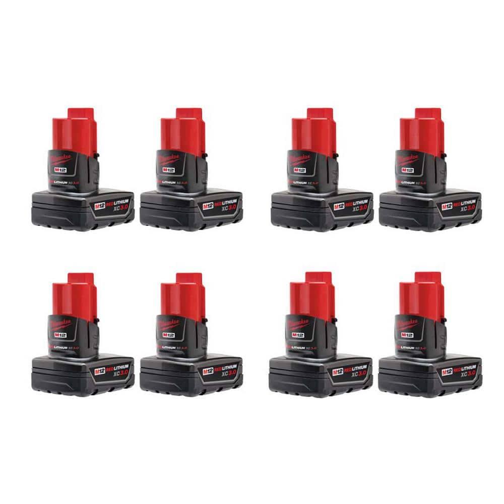 5589cd59dae70ac2e445e37174ecb71cde75368ee8742838debf1781427bf651.jpg Milwaukee M12 12-Volt Lithium-Ion XC Extended Capacity 3.0 Ah Battery Pack (8-Pack) - Image 1