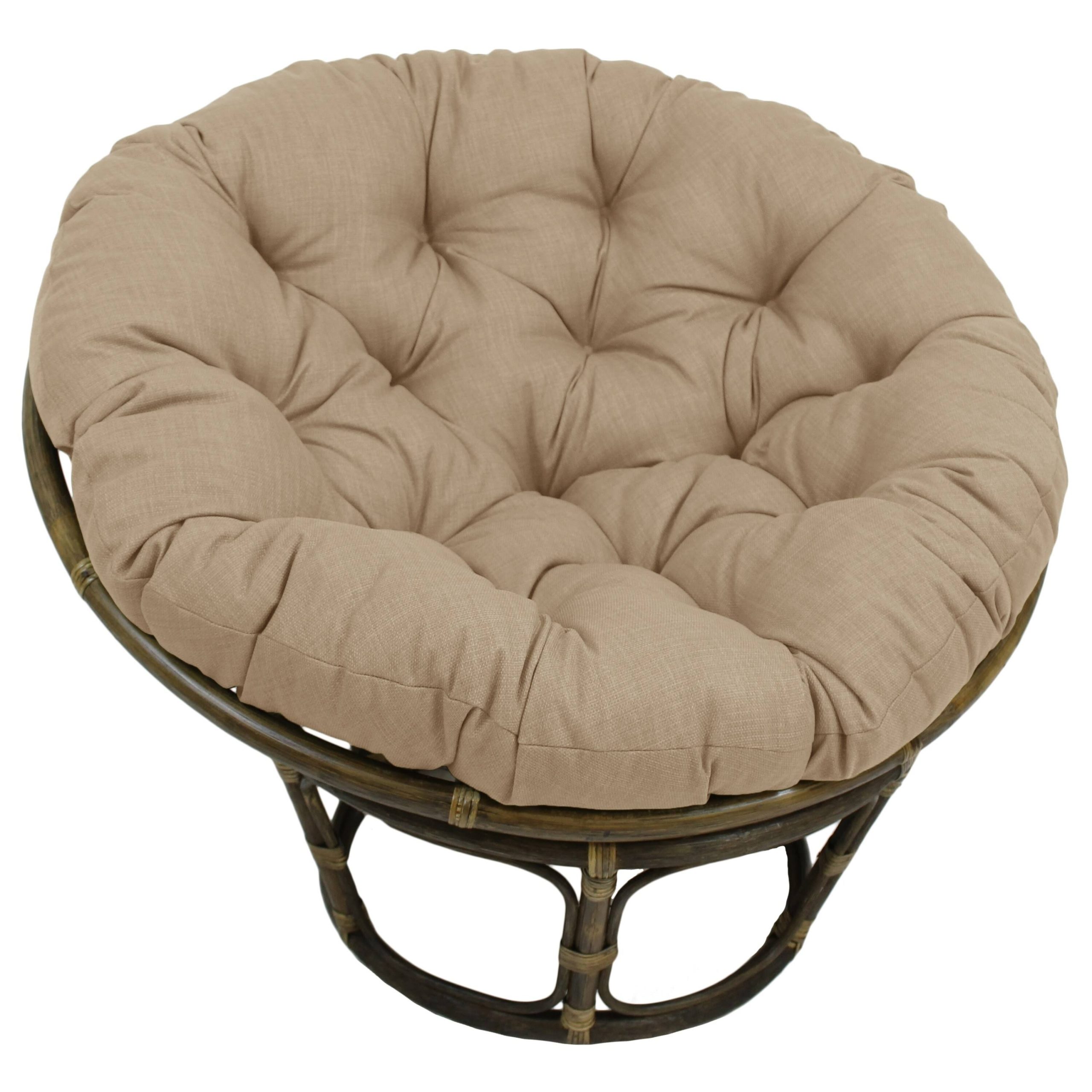 5591516919575a90a63b9117bc3c41adaa95ed8ce17e8b9c3f53acb66e652d4b.jpg Blazing Needles 52 in. Solid Outdoor Spun Polyester Papasan Cushion, Sandstone - Image 1