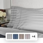 Member's Mark 700-Thread-Count Striped Egyptian Cotton Pillowcases, Set of 2-Soft Silver -Standard