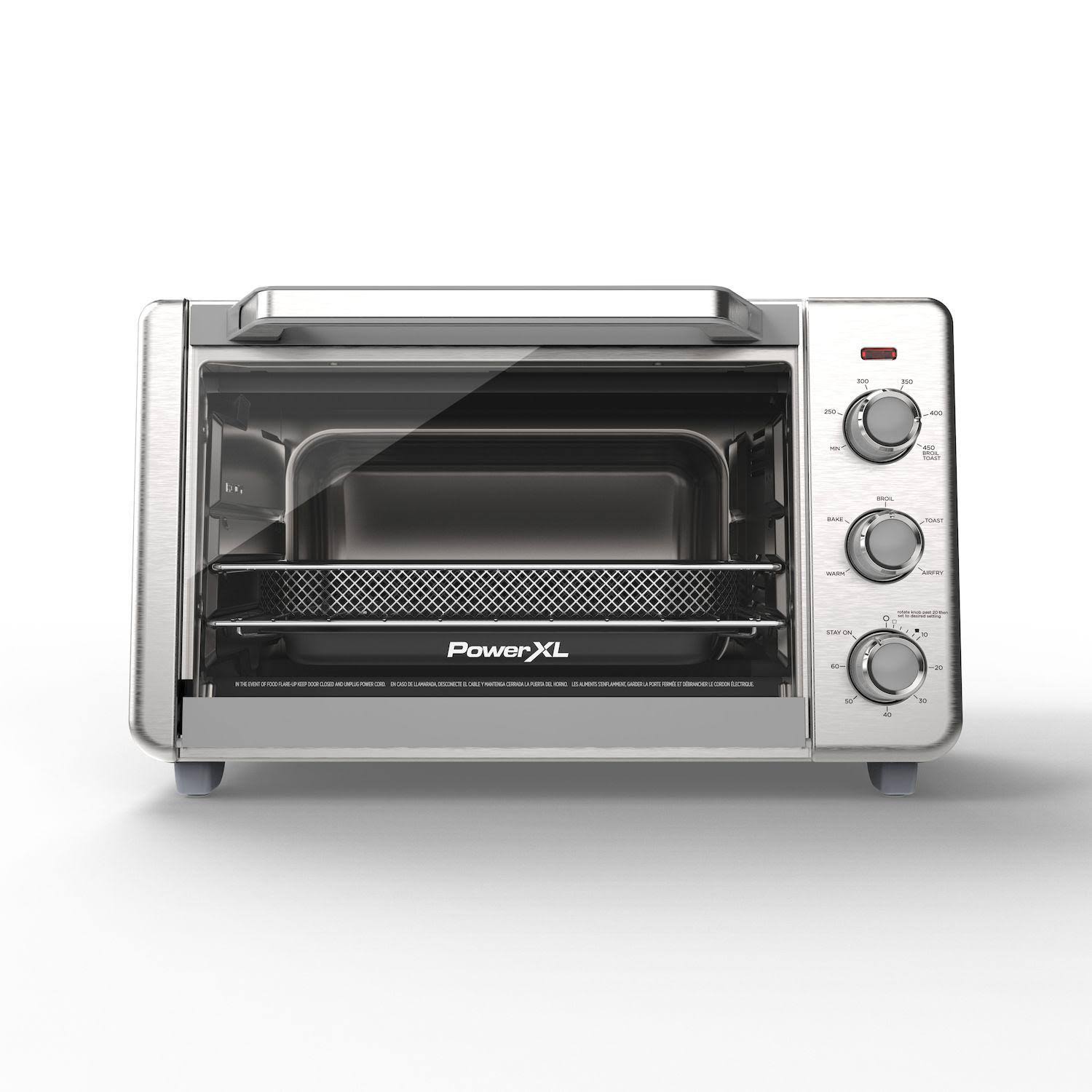 56054fd6cb0426e5a435bb21c23c1ebbaba79cd74b30936bec7bf18a567836c3.jpg PowerXL Air Fryer Oven, Silver - Image 1
