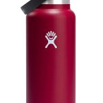 Hydro Flask Stainless Steel Wide Mouth Water Bottle with Flex Straw Lid and Double-Wall Vacuum Insulation