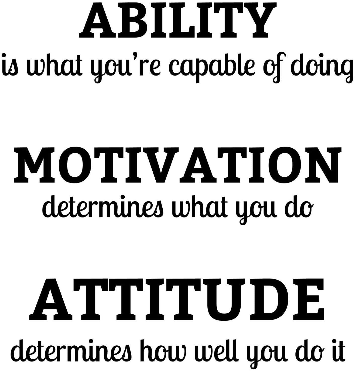 56275a09a45455e41228d5db0494f84c7a5db2c62e703189e5e4e91eb856022e.jpg Craftelife Vinyl Wall Quotes Decal Stickers | Ability Motivation Attitude | Inspirational Saying Home Decor Decals Quote | 23 H x 21 W Inches | Three - Image 1