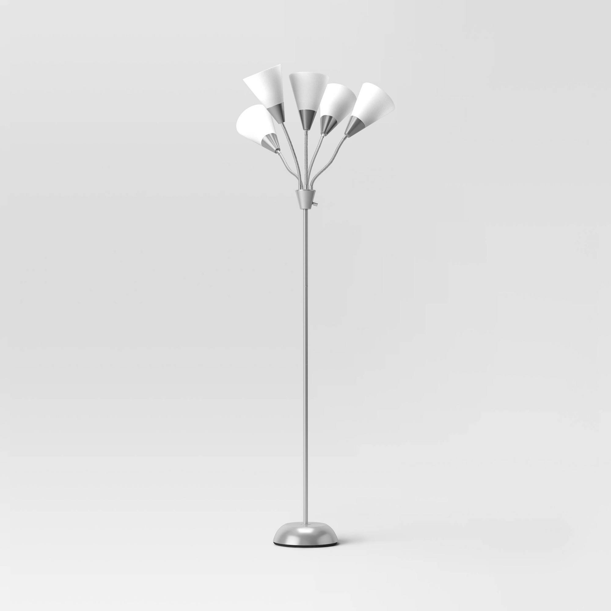 56337272daf0f947f28faacefc51f2b853b102e6e182c23414f4598e0c7acd70.jpg 5 Head Floor Lamp - Room Essentials, White - Image 1