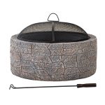 Sunjoy Stone 26 inch Round Wood-Burning Fire Pit