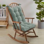 Sweet Home Collection Velvet Ribbed Non Slip Rocking Chair Cushion 2 Piece Set, Mint