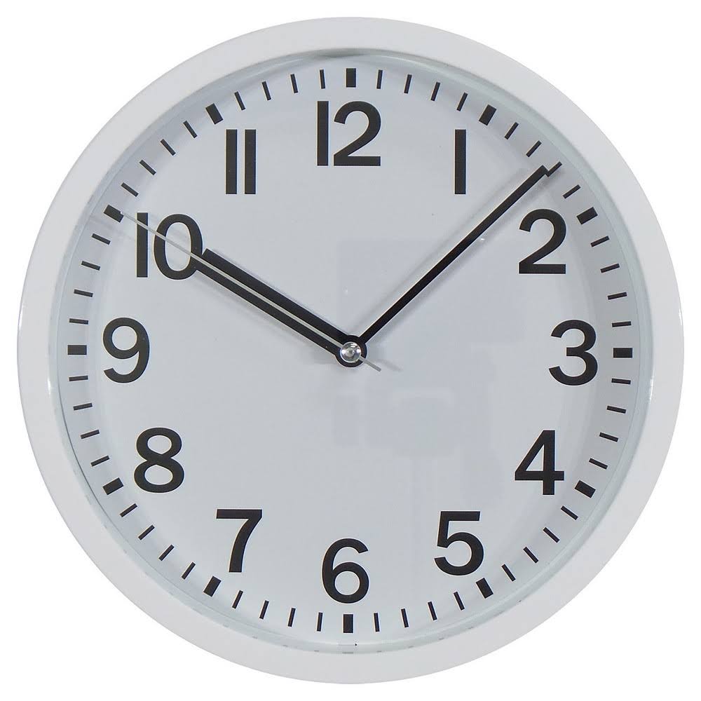 568515a721536381aab38261cb857a1f8e20152ab1dbbd2269f9a3fa166412bb.jpg Room Essentials 9 Round Wall Clock, White - Image 1