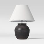Large Ceramic Table Lamp Black (Includes LED Light Bulb) - Threshold