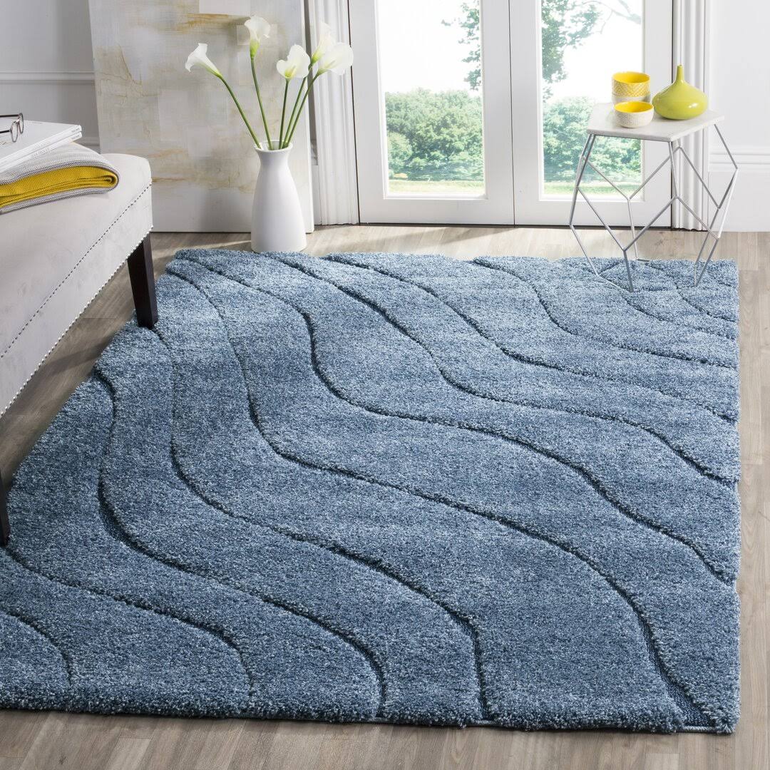 56bad88dd1b66e56defa6b393532b6038528b36b46545622a9f1c2d2377dd9b2.jpg Ebern Designs Stacie Blue Area Rug, Size: Rectangle 5'3 inch x 7'6 inch - Image 1