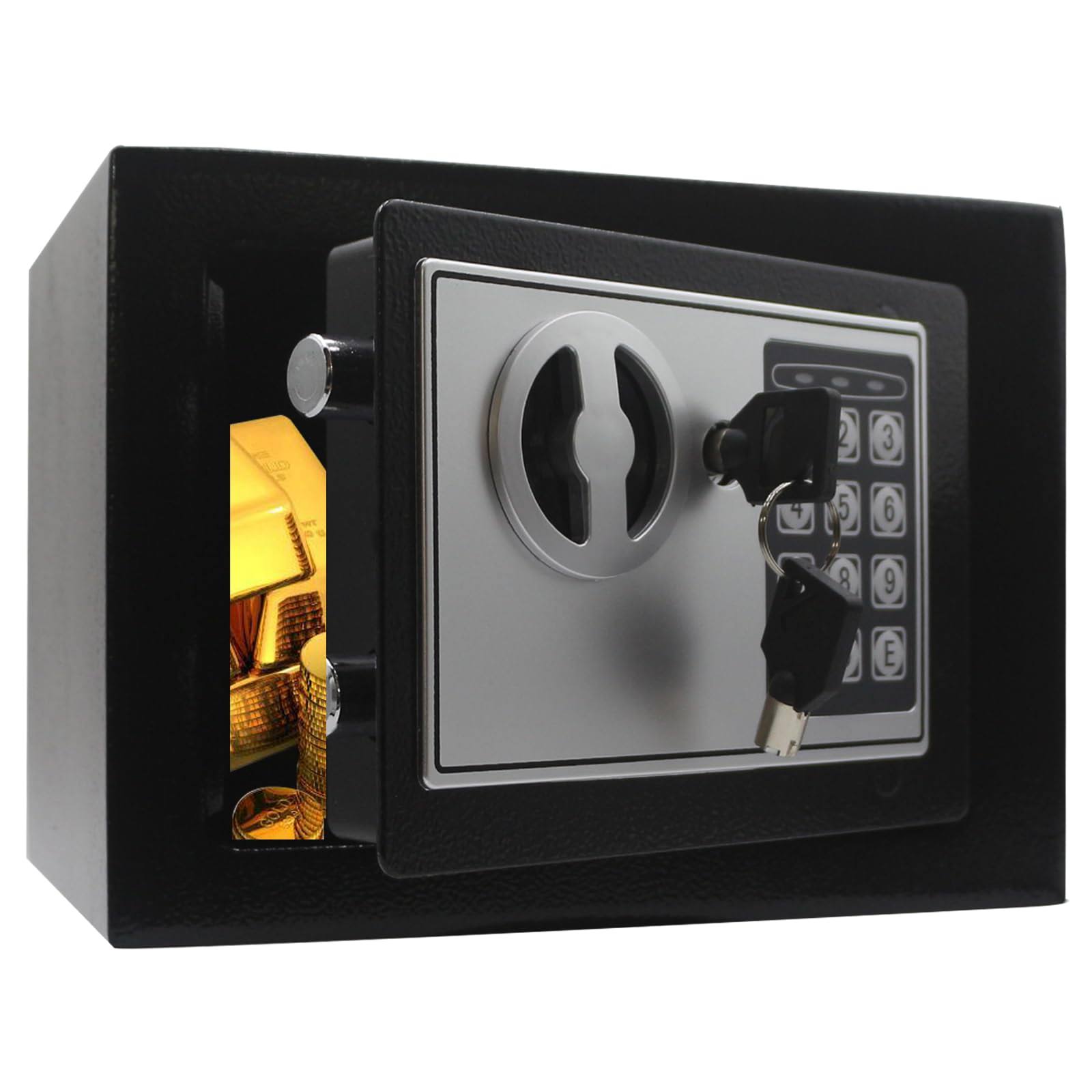 56be336952511db5c28be2928bbc183798d31035173b92083604c587ca16a53c.jpg Heroecol Key and Electronic Security Safe Box Digital Deposit Box for Home Office Hotel Business Lock Box for Cash Jewelry Stora - Image 1