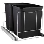 Holdn' Storage Under Cabinet Double Trash Can Pull Out Heavy Duty Metal Sliding System with 5 Year Limited Warranty -Cans Not Included., Size: 17 W x
