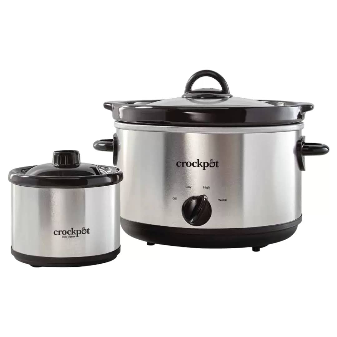 56c48e5f7c5eaf3e6d19a26375e27667a1c204eb1fb0bdaf4b4c7966aededd16.jpg Crock-pot SCR503SP 5-Quart Smudgeproof Round Manual Slow Cooker with Dipper - Image 1