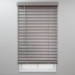 Perfect Lift Window Treatment Driftwood Gray Cordless Room Darkening Faux Wood Blinds 2 in. Slats 23.25 in. W x 48 in. L