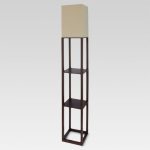 Threshold Shelf Floor Lamp with Shade, Brown