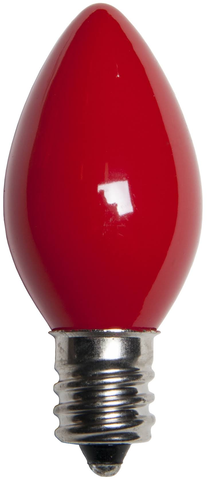 571d46d3609f5798563eeeb6a35885638f1d031ec7f250e2fbab07d186f4ffff.jpg Kringle Traditions C7 Christmas Light Bulb, Red - 25 count - Image 1