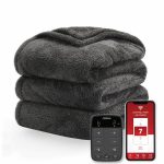 Sunbeam Loftec Wi-Fi Connected Electric Heated Blanket, Slate Gray, King