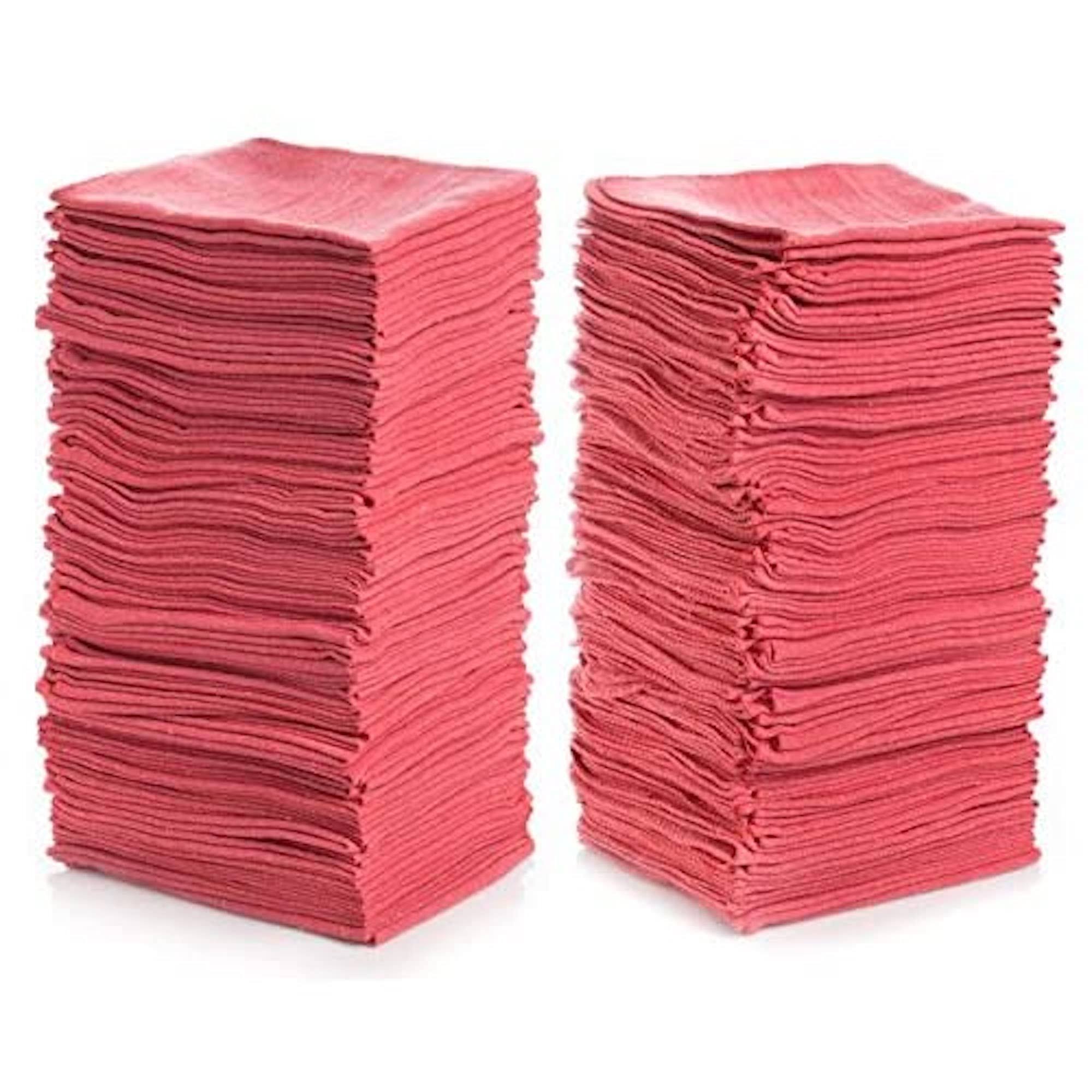 5788ecb17bb799d770f3a69e56171cc73da4ec9be958d6463f733b40016e188a.jpg Simpli-Magic 78966-100pk Shop Towels 14x12, Red, 100 Pack - Image 1