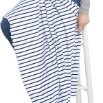 Coolibar UPF 50+ Savannah Sun Blanket - Sun Protective (One Size- Navy/White Stripe)