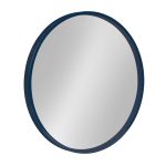 Kate and Laurel Travis Round Wood Wall Mirror, 21.6" Diameter, Navy Blue, Modern Wall D��cor Accent
