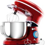 Costway 6.3Qt Tilt-Head Food Stand Mixer 6 Speed 660W w/Dough Hook, Whisk & Beater Red