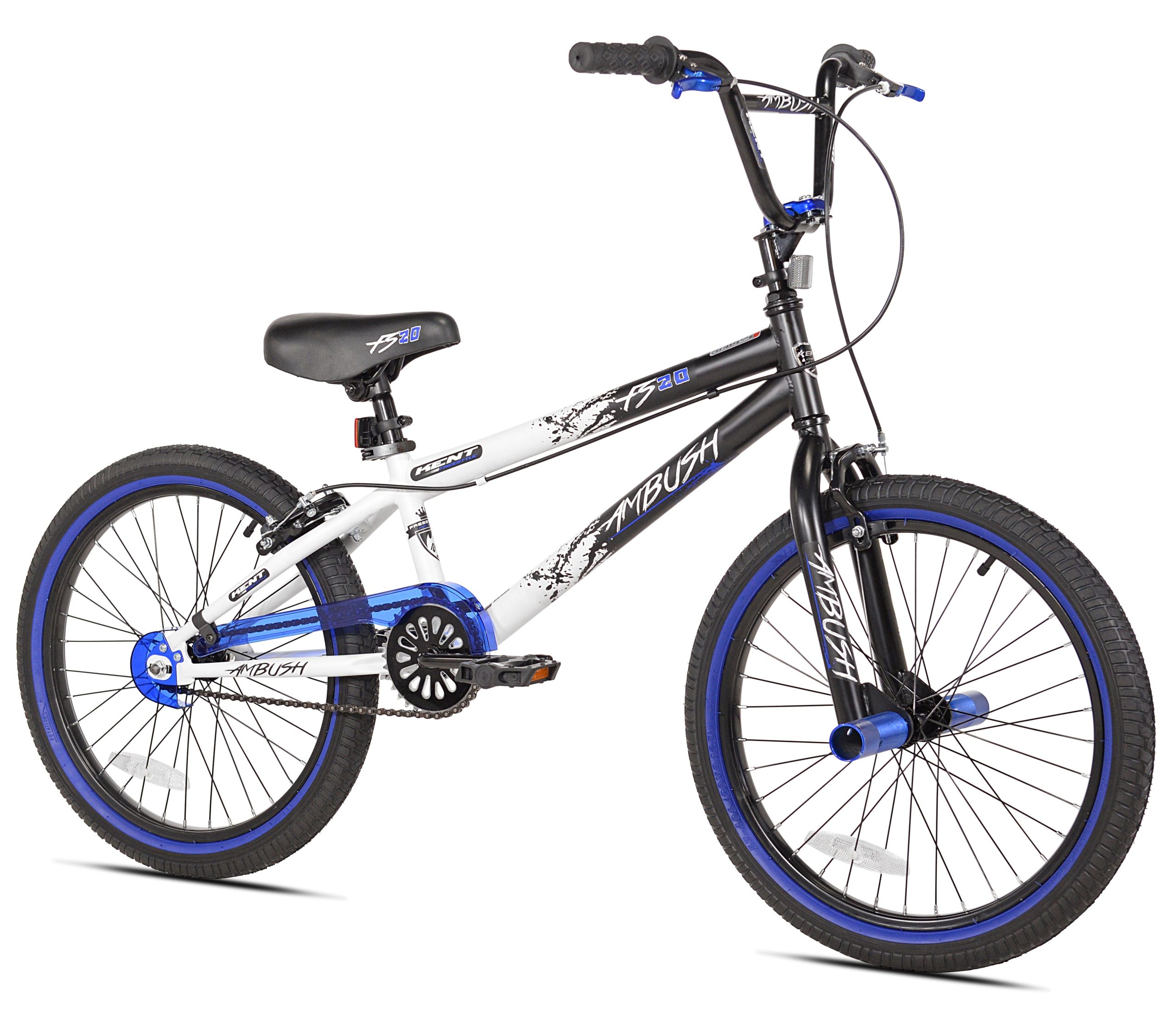 57d75349958e7ddbd4eb60b817231e91efccc6c62d403b69d4a3d02e4415c14f.jpg Bicycles 20 Boy's Ambush BMX Bike. Black/Blue - Image 1