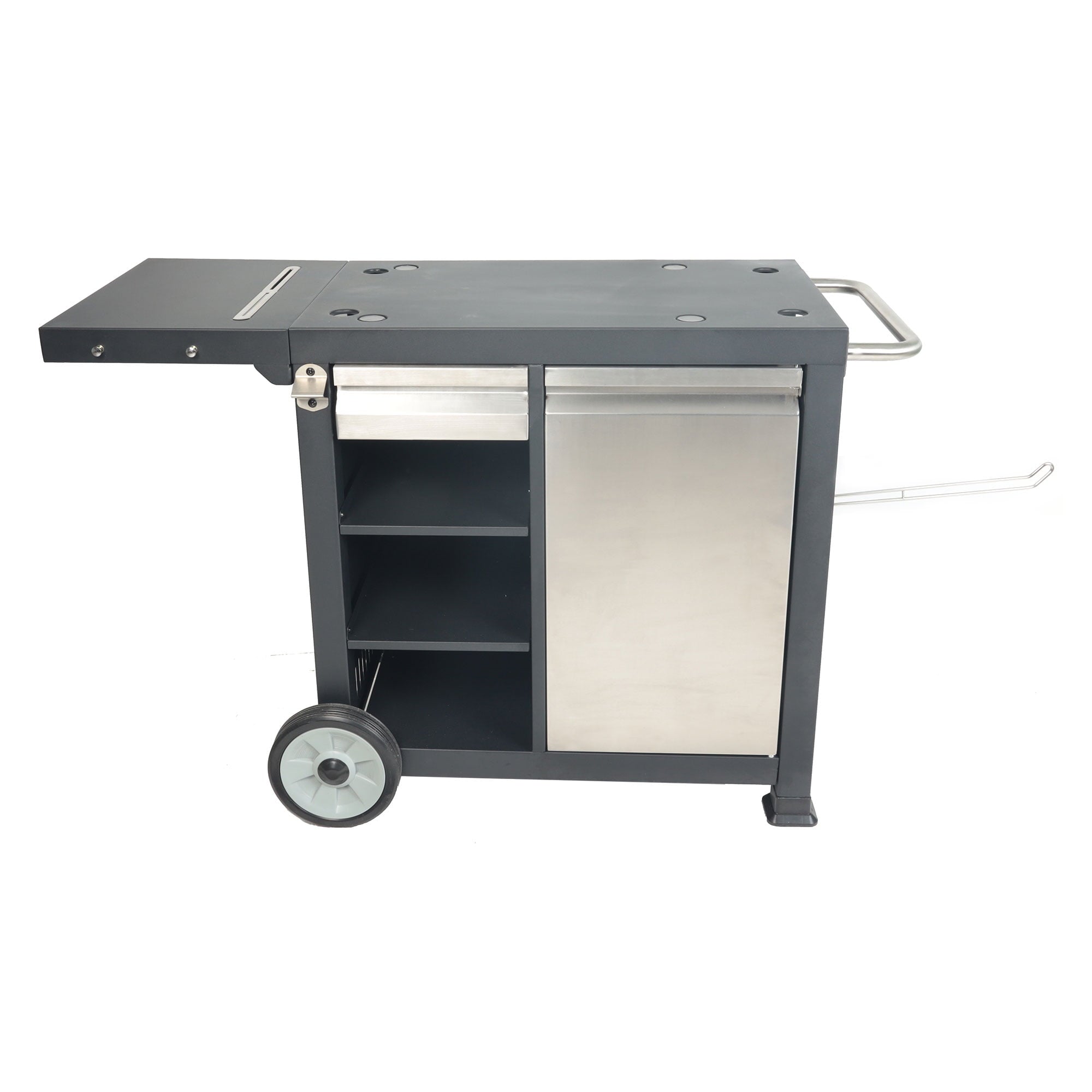 57e464a91a109860dd095309941d8146c6c2dab4e1a0866fa6d4346034374470.jpg Universal Rolling Prep Cart for Portable Outdoor Griddle and Grills - Image 1