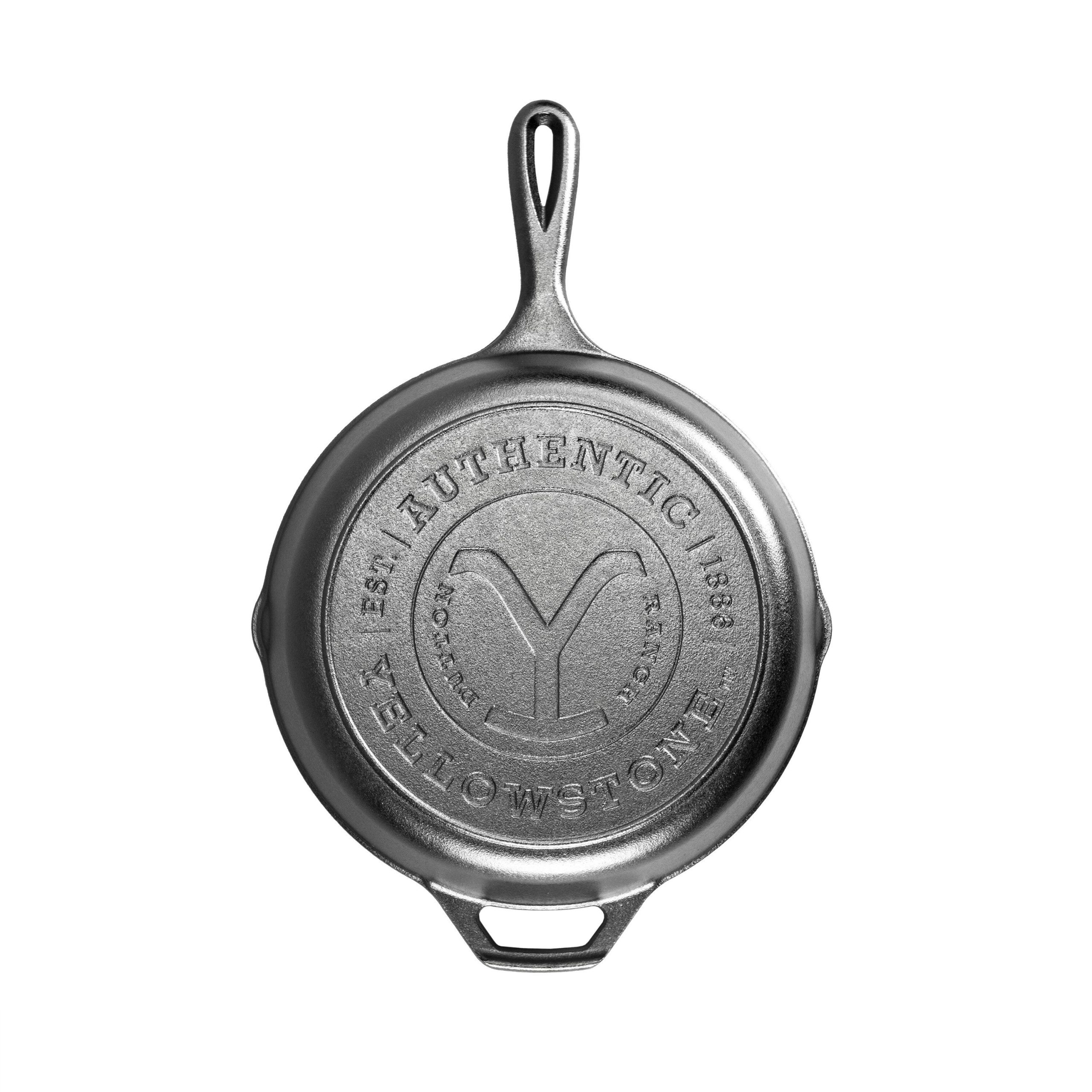 57f41d4798e433a20b725666a08fc13e8aa22a92783f8cd104b6f94b8a2ea016.jpg Lodge Yellowstone 10.25 inch Cast Iron Authentic Y Skillet - Image 1