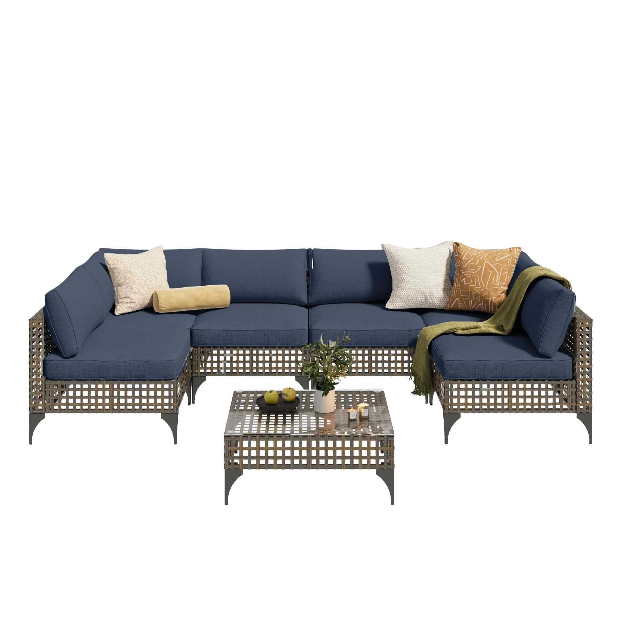 57f569f29d90ca7995f0cb0a2d1bd3b25dcc1641d24d38dbe2610c171087941f.webp AECOJOY 7-Piece Patio Outdoor Furniture Set, Boho Outdoor Sectional Set, Dark Brown&Dark Grey - Image 1