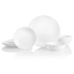 Corelle Vitrelle 18-Piece Service for 6 Dinnerware Set, Triple Layer Glass and Chip Resistant, Lightweight Round Plates and Bowls Set, Winter Frost