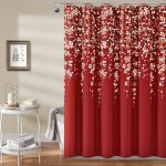 Lush Decor Weeping Flower Shower Curtain - Red