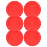 Pyrex 7200-PC Red Round 2 Cup Storage Lid for Glass Bowl (6, Red)