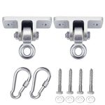 BETOOLL 2400lb Capacity Heavy Duty Swing Hangers for Wooden Sets Playground Porch Indoor Outdoor & Hanging Snap Hooks Silver
