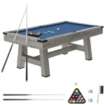 AECOJOY 7FT Pool Table with Wood Finish Billiard Tables,  Professional Style Billiards Game Room Table Set