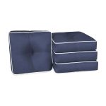 Outdoor/ Indoor 4-Piece Wicker Seat Cushion Set for Patio Furniture - Navy