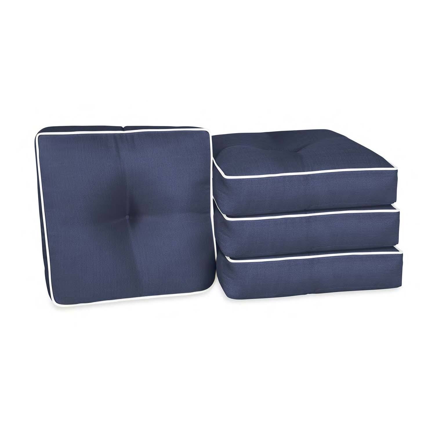 58c1014a51eb53edc824e9c80c34b44c83470d4c04bed064651e111ac16c4400.jpg Outdoor/ Indoor 4-Piece Wicker Seat Cushion Set for Patio Furniture - Navy - Image 1