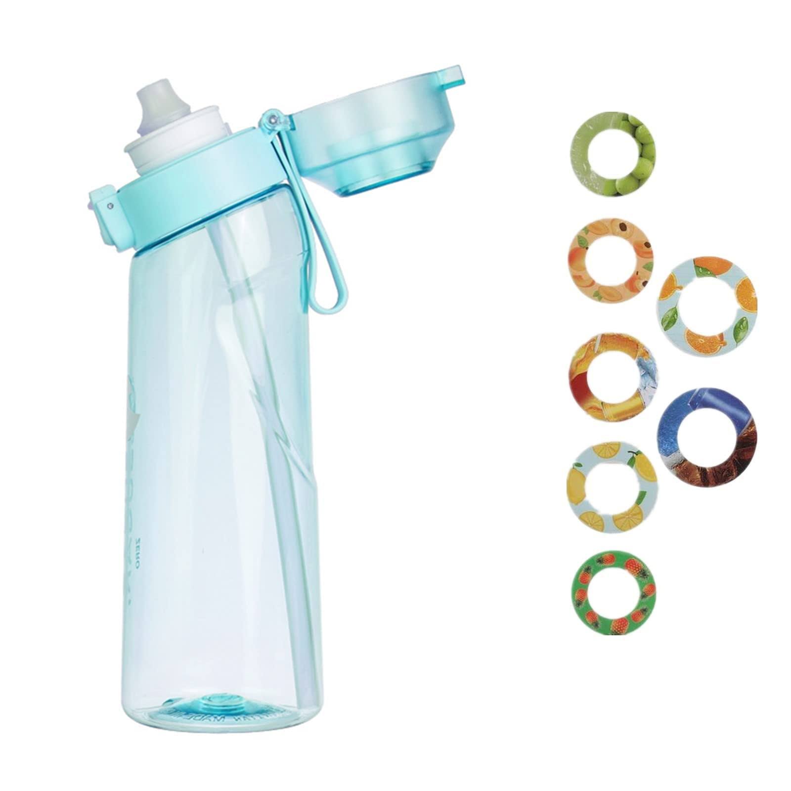 58c83d21ac482b9ca9fc52914e7f4a2cc761647fc53f4262dd8937a18b0642e6.jpg Ecenur Sports Air Water Bottle Tritan 650ml Starter Up Set Drinking Bottles with 7 Flavour Pods Scented for Flavouring 0 Sugar, 0 Calorie (Blue) - Image 1